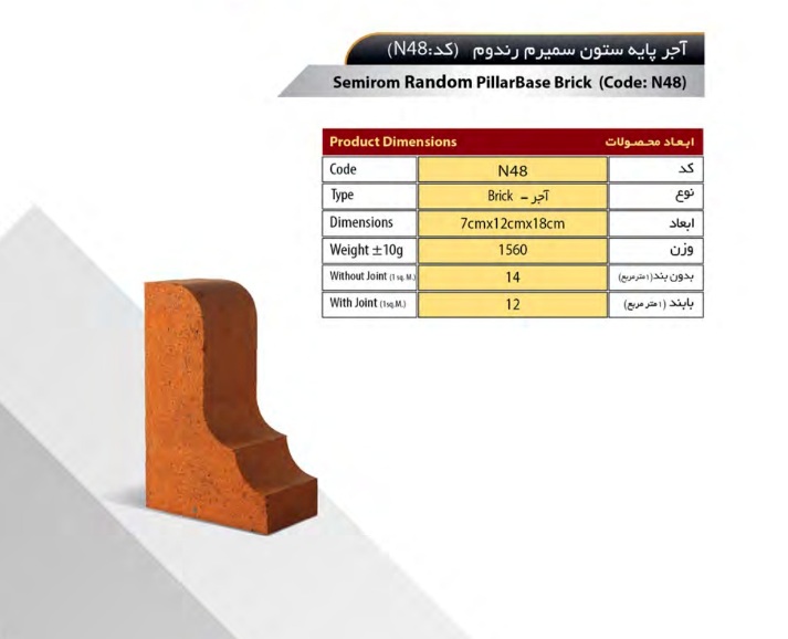 آجر سهند مدل دکوراتیو کد N48